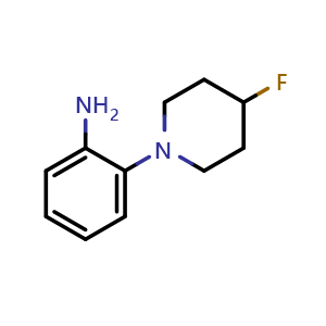 Chemical structure of 2-(4-Fluoropiperidin-1-yl)aniline , CAS 1554044-58-4, AChemBlock AD246038