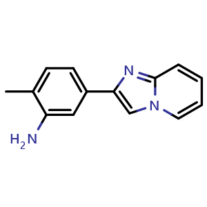Chemical structure of 5-(imidazo[1,2-a]pyridin-2-yl)-2-methylaniline , CAS 1706441-66-8, AChemBlock AD246039