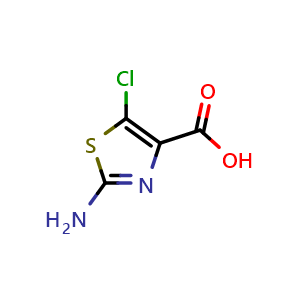 Chemical structure of 2-amino-5-chloro-1,3-thiazole-4-carboxylic acid , CAS 101242-22-2, AChemBlock AD246050