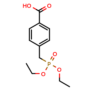 Chemical structure of 4-[(diethoxyphosphoryl)methyl]benzoic acid , CAS 28149-48-6, AChemBlock AD246057