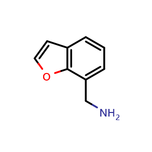 Chemical structure of 1-benzofuran-7-ylmethanamine , CAS 936220-61-0, AChemBlock AD246062