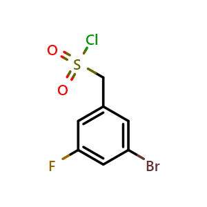 Chemical structure of (3-bromo-5-fluorophenyl)methanesulfonyl chloride , CAS 1513554-71-6, AChemBlock AD246067