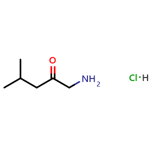 Chemical structure of 1-amino-4-methylpentan-2-one hydrochloride , CAS 21419-26-1, AChemBlock AD246079