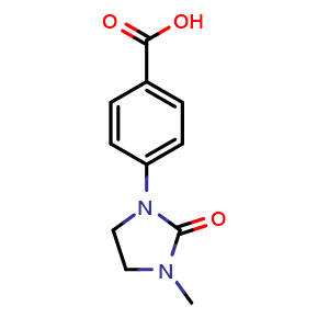 Chemical structure of 4-(3-methyl-2-oxoimidazolidin-1-yl)benzoic acid , CAS 1283109-17-0, AChemBlock AD246100