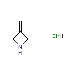 Chemical structure of 3-methyleneazetidine hydrochloride , CAS 1443624-17-6, AChemBlock AD246105