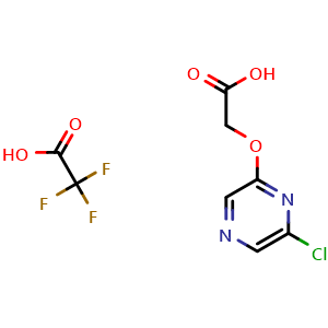Chemical structure of 2-[(6-chloropyrazin-2-yl)oxy]acetic acid trifluoroacetic acid , CAS 1989672-42-5, AChemBlock AD246110