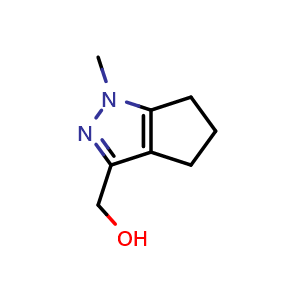 Chemical structure of {1-methyl-1H,4H,5H,6H-cyclopenta[c]pyrazol-3-yl}methanol , CAS 1251760-96-9, AChemBlock AD246129