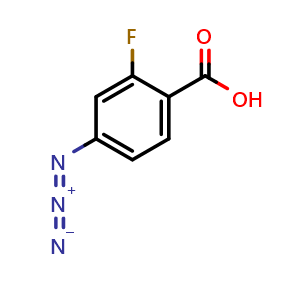 Chemical structure of 4-azido-2-fluorobenzoic acid , CAS 1927834-70-5, AChemBlock AD246131