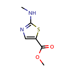 Chemical structure of methyl 2-(methylamino)-1,3-thiazole-5-carboxylate , CAS 1384661-33-9, AChemBlock AD246141