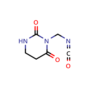 Chemical structure of 3-(isocyanatomethyl)-1,3-diazinane-2,4-dione , CAS 861359-45-7, AChemBlock AD246150