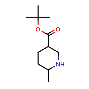 Chemical structure of tert-Butyl 6-methylpiperidine-3-carboxylate , CAS 1909326-12-0, AChemBlock AD246151