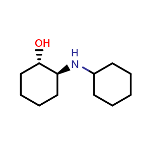 Chemical structure of (1S,2S)-2-(cyclohexylamino)cyclohexan-1-ol , CAS 1843475-54-6, AChemBlock AD246157