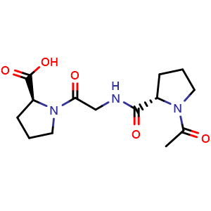 Chemical structure of Ac-Pro-Gly-Pro-OH , CAS 292171-04-1, AChemBlock AD246166