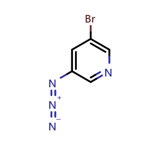 Chemical structure of 3-azido-5-bromopyridine , CAS 1692510-03-4, AChemBlock AD246172