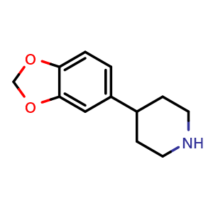 Chemical structure of 4-(2H-1,3-benzodioxol-5-yl)piperidine , CAS 150880-28-7, AChemBlock AD246175