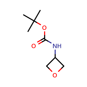 Chemical structure of tert-Butyl N-(oxetan-3-yl)carbamate , CAS 1378815-05-4, AChemBlock AD246188