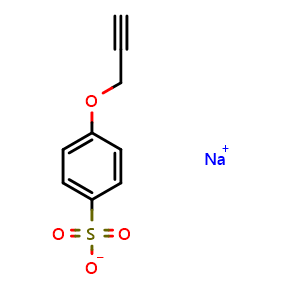 Chemical structure of sodium 4-(prop-2-yn-1-yloxy)benzene-1-sulfonate , CAS 58349-74-9, AChemBlock AD246197