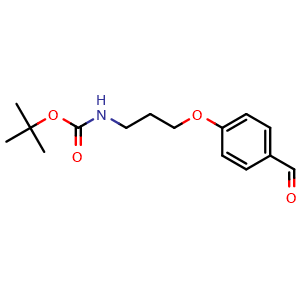Chemical structure of tert-Butyl N-[3-(4-formylphenoxy)propyl]carbamate , CAS 380431-33-4, AChemBlock AD246219