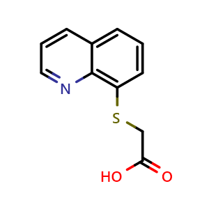 Chemical structure of (Quinolin-8-ylthio)acetic acid , CAS 122179-85-5, AChemBlock AD246231