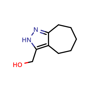 Chemical structure of (2,4,5,6,7,8-hexahydrocyclohepta[c]pyrazol-3-yl)methanol , CAS 1690752-33-0, AChemBlock AD246244