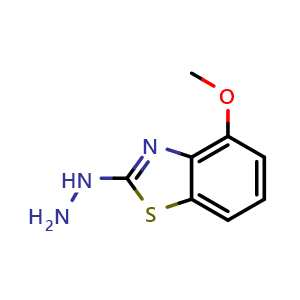 Chemical structure of (4-Methoxy-benzothiazol-2-yl)-hydrazine , CAS 53065-23-9, AChemBlock AD246248