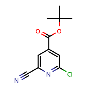 Chemical structure of tert-Butyl 2-chloro-6-cyanopyridine-4-carboxylate , CAS 3026670-11-8, AChemBlock AD246264