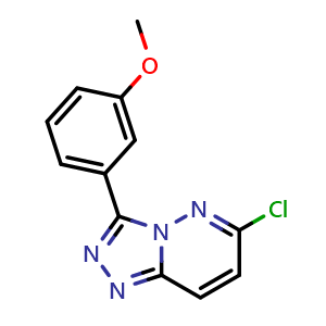Chemical structure of 6-chloro-3-(3-methoxyphenyl)[1,2,4]triazolo[4,3-b]pyridazine , CAS 596825-41-1, AChemBlock AD246277