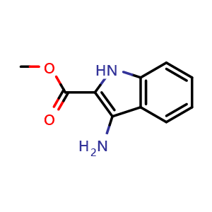 Chemical structure of Methyl 3-amino-1H-indole-2-carboxylate , CAS 142641-33-6, AChemBlock AD246284