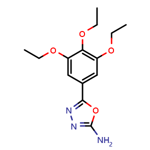 Chemical structure of 5-(3,4,5-triethoxyphenyl)-1,3,4-oxadiazol-2-amine , CAS 19949-31-6, AChemBlock AD246302