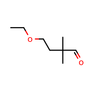 Chemical structure of 4-ethoxy-2,2-dimethylbutanal , CAS 1935200-96-6, AChemBlock AD246309