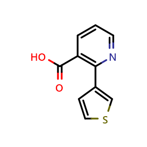 Chemical structure of 2-(thiophen-3-yl)nicotinic acid , CAS 893723-60-9, AChemBlock AD246328