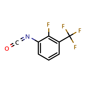 Chemical structure of 2-fluoro-1-isocyanato-3-(trifluoromethyl)benzene , CAS 190774-52-8, AChemBlock AD246358