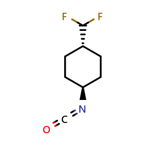 Chemical structure of trans-1-(difluoromethyl)-4-isocyanatocyclohexane , AChemBlock AD246360