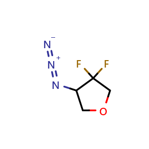 Chemical structure of 4-azido-3,3-difluorooxolane , CAS 2548984-88-7, AChemBlock AD246371