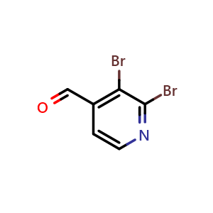Chemical structure of 2,3-dibromopyridine-4-carbaldehyde , CAS 1227561-62-7, AChemBlock AD246379