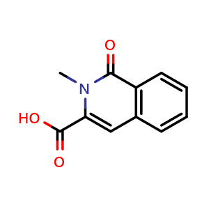 Chemical structure of 2-methyl-1-oxoisoquinoline-3-carboxylic acid , CAS 89806-32-6, AChemBlock AD246382