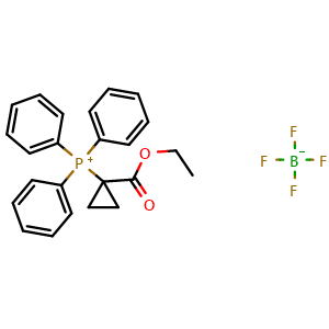 Chemical structure of (1-ethoxycarbonylcyclopropyl)-triphenyl-phosphonium tetrafluoroborate , CAS 52186-89-7, AChemBlock AD246393