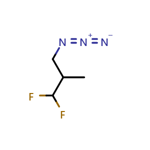 Chemical structure of 3-azido-1,1-difluoro-2-methylpropane , CAS 2877628-09-4, AChemBlock AD246398