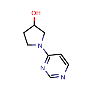 Chemical structure of 1-(pyrimidin-4-yl)pyrrolidin-3-ol , CAS 1341051-28-2, AChemBlock AD246406
