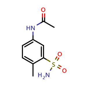 Chemical structure of N-(4-methyl-3-sulfamoylphenyl)acetamide , CAS 200266-64-4, AChemBlock AD246411