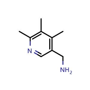 Chemical structure of 1-(4,5,6-trimethylpyridin-3-yl)methanamine , CAS 857345-80-3, AChemBlock AD246430