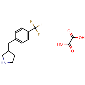 Chemical structure of 3-[4-(trifluoromethyl)benzyl]pyrrolidine oxalate , CAS 957998-85-5, AChemBlock AD246432