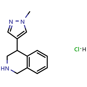 Chemical structure of 4-(1-methyl-1H-pyrazol-4-yl)-1,2,3,4-tetrahydroisoquinoline hydrochloride , CAS 2303565-69-5, AChemBlock AD246462