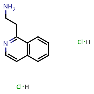 Chemical structure of 2-(isoquinolin-1-yl)ethan-1-amine dihydrochloride , CAS 3026712-40-0, AChemBlock AD246476