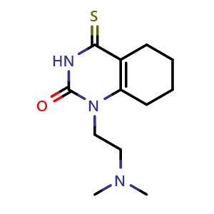 Chemical structure of 1-[2-(dimethylamino)ethyl]-4-sulfanylidene-1,2,3,4,5,6,7,8-octahydroquinazolin-2-one , CAS 920158-76-5, AChemBlock AD246497