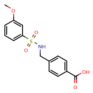 Chemical structure of 4-(((3-methoxyphenyl)sulfonamido)methyl)benzoic acid , CAS 727689-56-7, AChemBlock AD246501