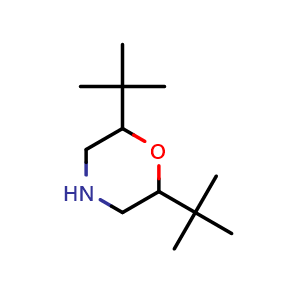 Chemical structure of 2,6-di-tert-butylmorpholine , CAS 2034157-35-0, AChemBlock AD246508