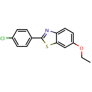 Chemical structure of 2-(4-chlorophenyl)-6-ethoxybenzo[d]thiazole , CAS 1199589-62-2, AChemBlock AD246519