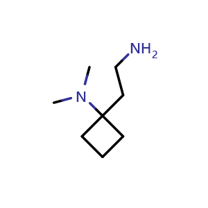Chemical structure of 1-(2-aminoethyl)-N,N-dimethylcyclobutan-1-amine , CAS 1535302-67-0, AChemBlock AD246569