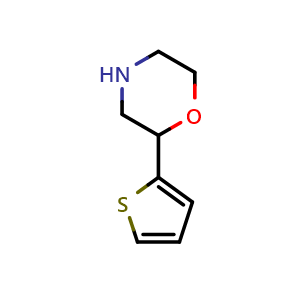 Chemical structure of 2-(thiophen-2-yl)morpholine , CAS 76175-49-0, AChemBlock AD246587